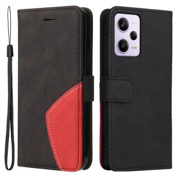 Teksturert læretui med stropp for Xiaomi Poco X5 Pro / Xiaomi Redmi Note 12 Pro / Xiaomi Redmi Note 12 Pro Speed - Svart