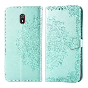 Mandala Xiaomi Redmi 8A etui i lær - Cyan