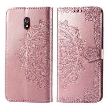 Mandala Xiaomi Redmi 8A etui i lær - Rose Gull