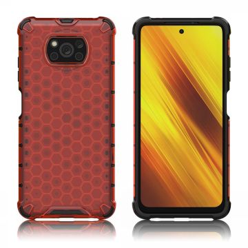 Bofink Honeycomb Xiaomi Poco X3 / X3 Nfc Etui - Rød