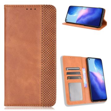 Bofink Vintage Oppo Reno5 4G Lær Etui - Brun