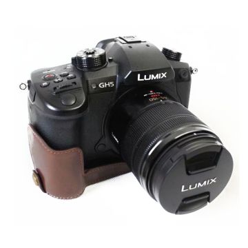 Panasonic Lumix DC GH5 beskyttelses deksel av syntetisk skinn - kaffe