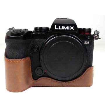 Panasonic Lumix S5 skinnveske - Kaffe