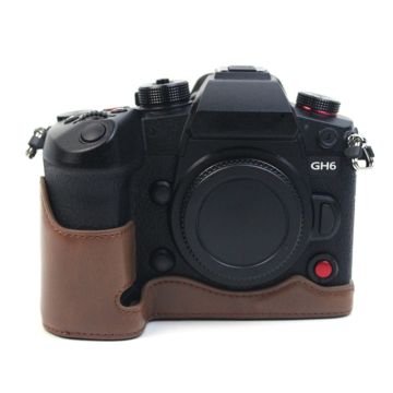 Panasonic Lumix GH6 halvkropps skinntrekk - Kaffe