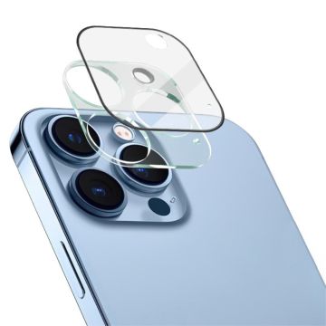 IMAK iPhone 13 Pro Max / 13 Pro kameralinsebeskytter i herdet glass + linsedeksel