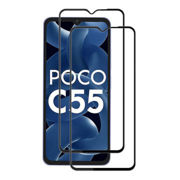 2 stk AMORUS ekstra sterk skjermbeskytter i glass til Xiaomi Poco C55