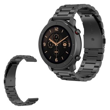 Huawei Watch GT Active / Watch 2 Pro / Samsung Gear S3 / Amazfit GTR 47mm rustfritt stål klokkereim - Svart