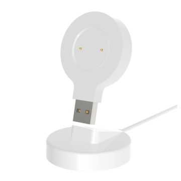 Bærbar mini USB-ladekabel + dockingstasjon for Huawei og Honor-klokke - Hvit