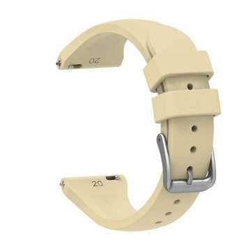 20 mm universal klokkerem i silikon - Beige