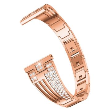 22 mm universal urrem med rhinestone dekor - Rose Gull