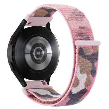 22 mm universal klokkerem i kamuflasjestil i nylon - Rosa