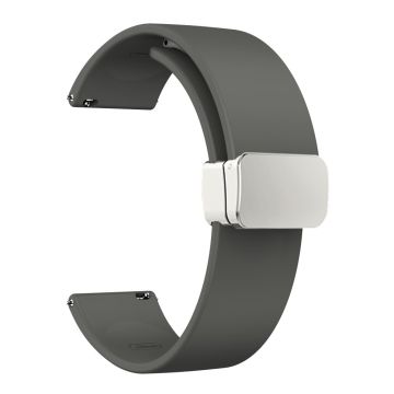 22 mm universal enkel silikonrem med sølvspenne - Space Grey