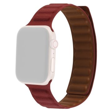 Apple Watch Series 8 (41 mm) klokkerem i ekte skinn - Vinrød