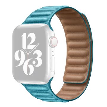 Urrem i ekte lær til Apple Watch Series 8 (41 mm) - Innsjøblå