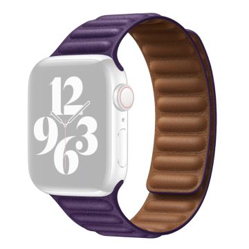 Urrem i ekte lær til Apple Watch Series 8 (41 mm) - Crimson Cherry