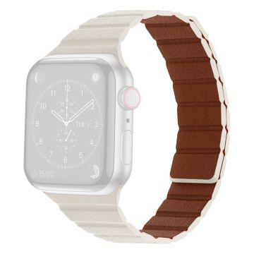 Apple Watch Series 8 (41 mm) tofarget klokkerem i ekte skinn - Starlight Farge