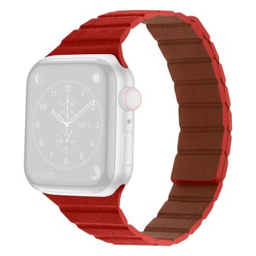 Apple Watch Series 8 (41 mm) tofarget klokkerem i ekte skinn - Rød