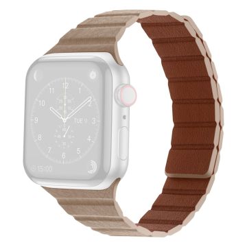 Apple Watch Series 8 (41 mm) tofarget klokkerem i ekte skinn - Khaki