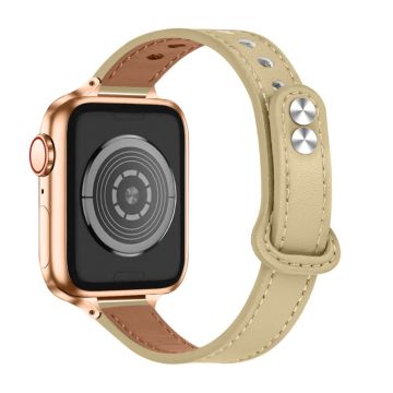 Apple Watch Series 8 (41 mm) klokkerem i ekte okseskinn - Lys Aprikos