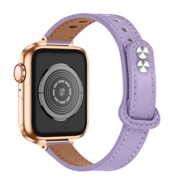 Apple Watch Series 8 (41 mm) klokkerem i ekte okseskinn - Lyselilla