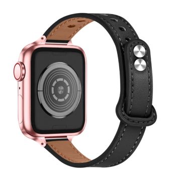 Urrem i ekte okseskinn til Apple Watch Series 8 (41 mm) - Svart