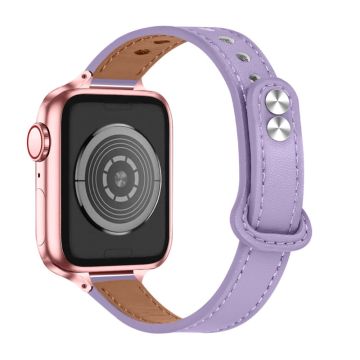 Urrem i ekte okseskinn til Apple Watch Series 8 (41 mm) - Lyselilla