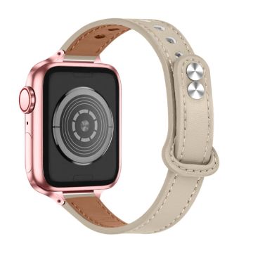 Urrem i ekte okseskinn til Apple Watch Series 8 (41 mm) - Beige