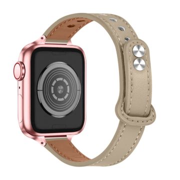 Apple Watch Series 8 (41 mm) klokkerem i topplag av ekte skinn - Lysebrun