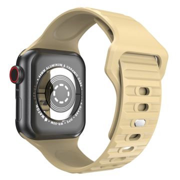 Apple Watch Series 8 (41 mm) stripeetset klokkerem i silikon - Gul