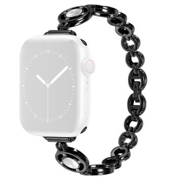 Apple Watch (41 mm) klokkerem med rhinestone-dekor - Svart / Hvit