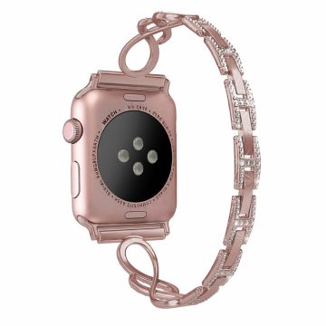 Apple Watch Series 8 (41 mm) håndleddsrem med rhinestone-dekor - Rosa