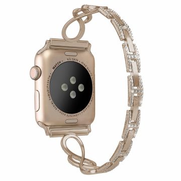 Apple Watch Series 8 (41 mm) håndleddsrem med rhinestone-dekor - Gull