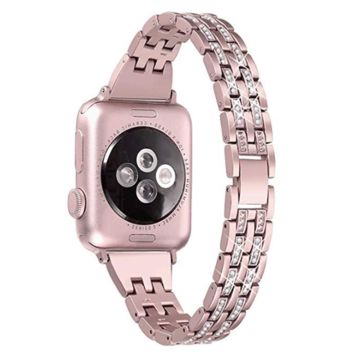 Urrem med rhinestone-dekor for Apple Watch Series 8 (41 mm) - Rosa Rose