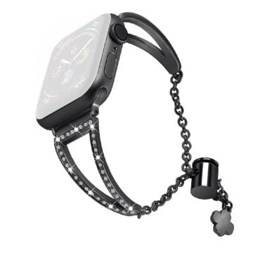 Apple Watch Series 8 (41 mm) klokkerem med kul rhinestone-dekor - Svart