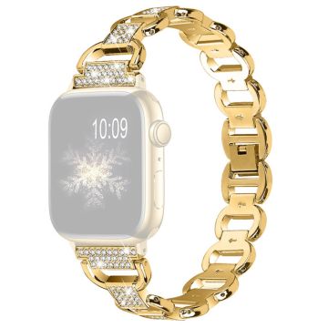 Apple Watch Series 8 (41 mm) klokkerem med rhinestone-dekor - Gull