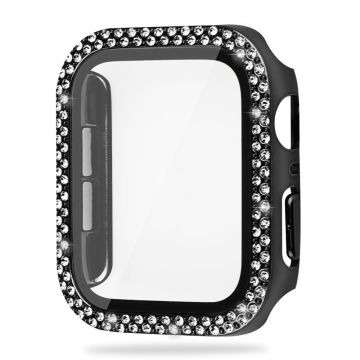 Apple Watch SE 2022 (40 mm) deksel med rhinestone-dekor og herdet glass - Svart