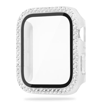 Apple Watch SE 2022 (40 mm) deksel med rhinestone-dekor og herdet glass - Gjennomsiktig