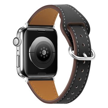 Apple Watch Series 8 (41 mm) klokkerem i ekte skinn - Svart