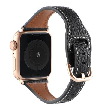 Apple Watch Series 8 (41 mm) klokkerem i ekte skinn - Svart