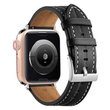 Apple Watch Series 8 (41 mm) klokkerem i ekte skinn - Svart