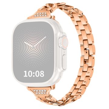 Apple Watch Series 8 (41 mm) klokkerem med rhinestone-dekor - Rose Gull