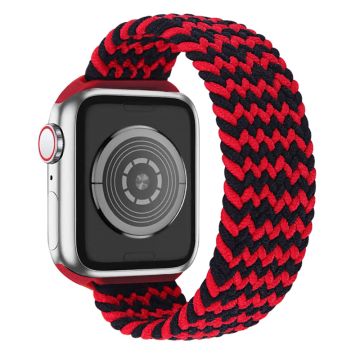 Apple Watch Series 8 (41 mm) elastisk vevd klokkerem - Svart / Rød / Størrelse: Xl