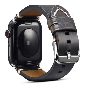 Apple Watch Series 8 (41 mm) klokkerem i okseskinn - Svart