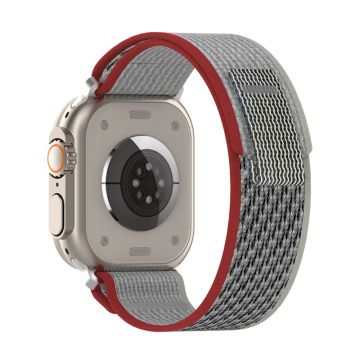 Apple Watch Series 8 (41 mm) klokkerem i nylon - Rød / Grå