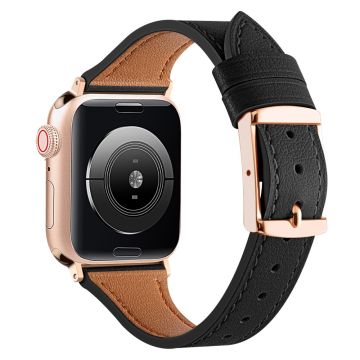 Apple Watch Series 8 (41 mm) klokkerem i ekte skinn - Svart