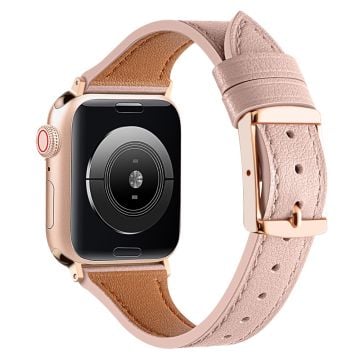 Apple Watch Series 8 (41 mm) klokkerem i ekte skinn - Lyserosa