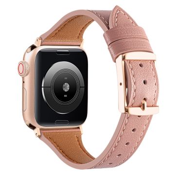 Apple Watch Series 8 (41 mm) klokkerem i ekte skinn - Mørkerosa