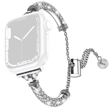 Apple Watch Series 8 (41 mm) metallrem med rhinestone-dekor - Sølv