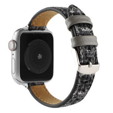 Apple Watch Series 8 (41 mm) skinn med plysjrem - Svart