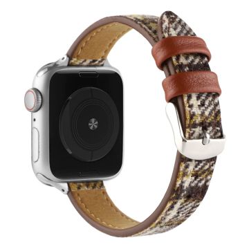 Apple Watch Series 8 (41 mm) skinn med plysjrem - Gul / Hvit